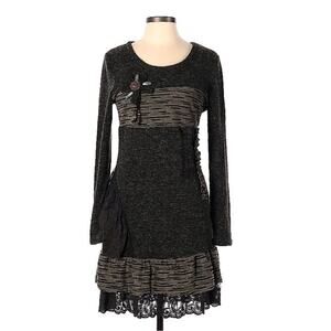 Elegant Black and Gray Mini Dress